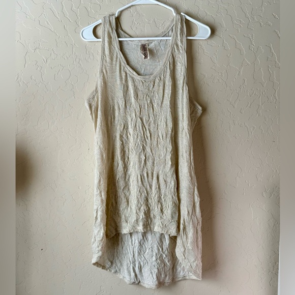 Free people golden sparkle textured tank top - Picture 1 of 5